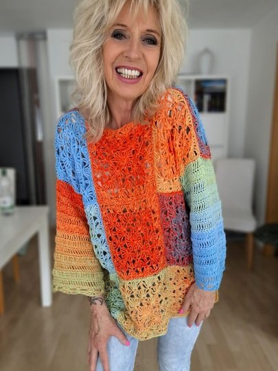 Marchy - Häkelanleitung für Jacke und Wendepulli im Patchworkstil