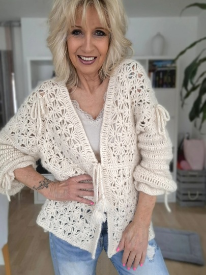 Marchy Häkeljacke - Häkelanleitung im Patchworkstil