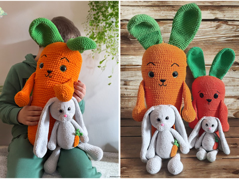 Mr. Möhre und sein Hasi - Häkelanleitung