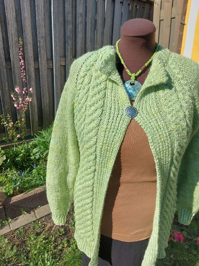 RVO-Jacke "Irischer Winter", Aranmusterjacke Gr. XS-5XL und größer