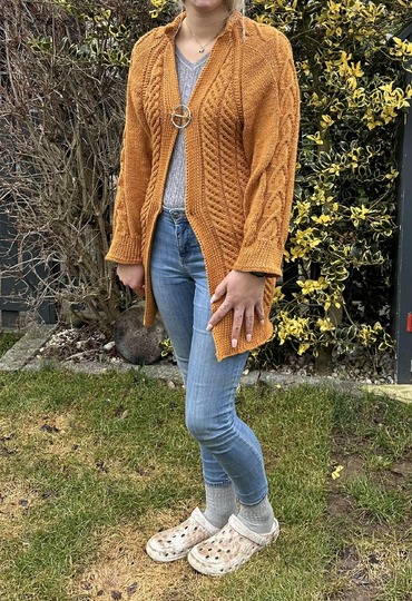 RVO-Jacke "Irischer Winter", Aranmusterjacke Gr. XS-5XL und größer