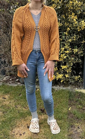 RVO-Jacke "Irischer Winter", Aranmusterjacke Gr. XS-5XL und größer