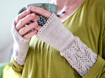 Handstulpen "Tulips", Strickanleitung, Größe S - L
