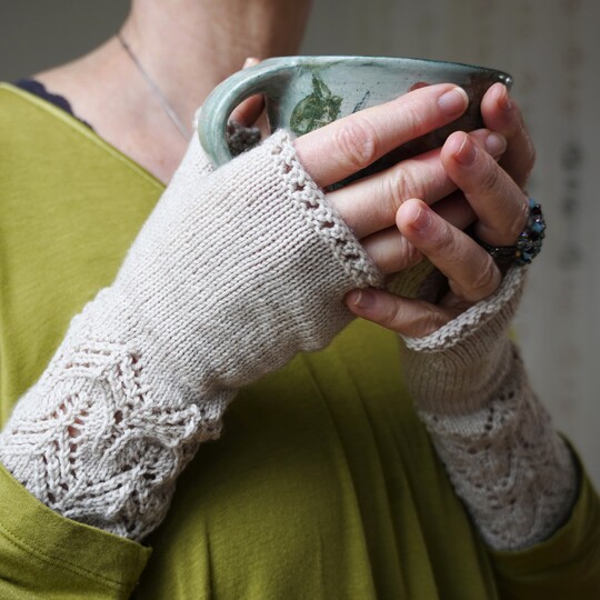 Fingerless Mitts "Tulips", Knitting Pattern Size S - L