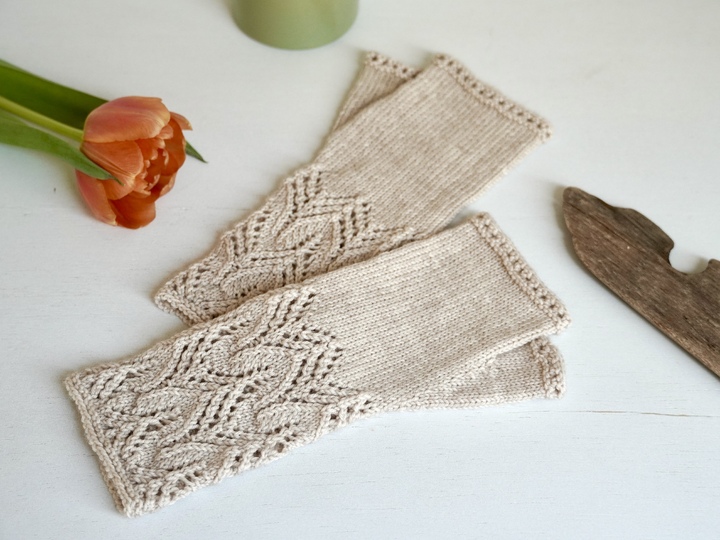 Handstulpen Armstulpen "Tulips", Strickanleitung, Größe S - L