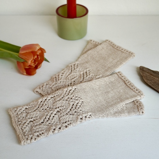 Handstulpen Armstulpen "Tulips", Strickanleitung, Größe S - L