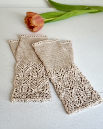 Handstulpen Armstulpen "Tulips", Strickanleitung, Größe S - L