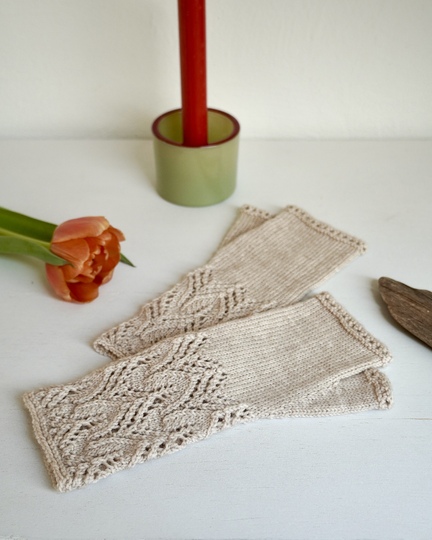 Handstulpen "Tulips", Strickanleitung, Größe S - L