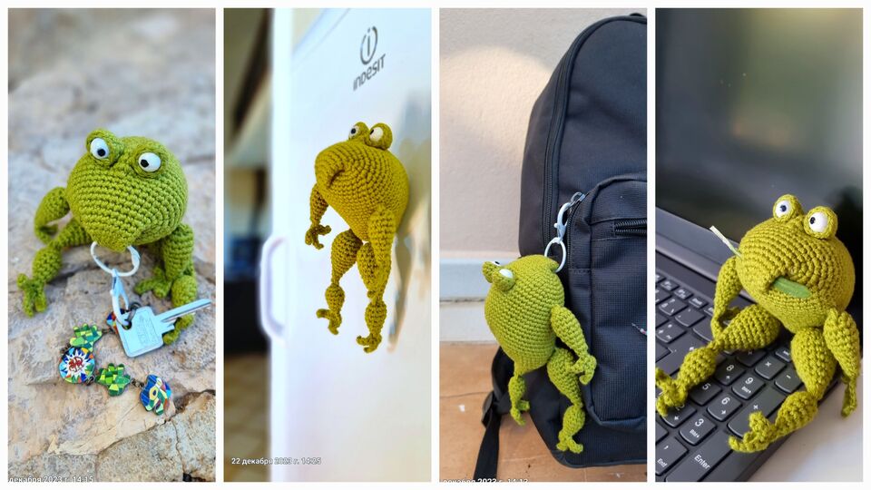 P19 Crochet Pattern Frog with a Jacket – Amigurumi, Keychain, Bag Charm