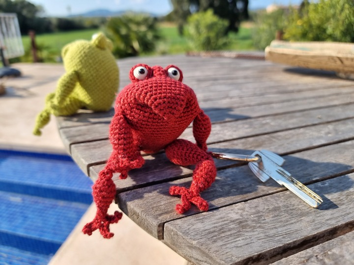 P19 Häkelanleitung Frosch mit Jacke, Amigurumi ,Schlüssel-,Taschenanhänger