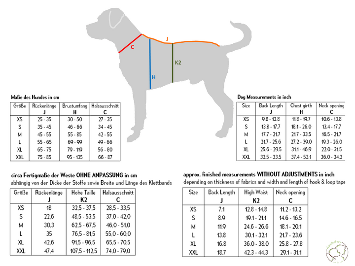SPARKIE Safety Vest in 6 sizes + PawPATCH Hook&Loop Patches. Sewing Pattern