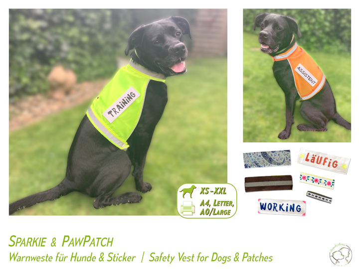 SPARKIE Warnweste 6 Größen + PawPATCH Klettsticker. Nähanleitung+Schnitt