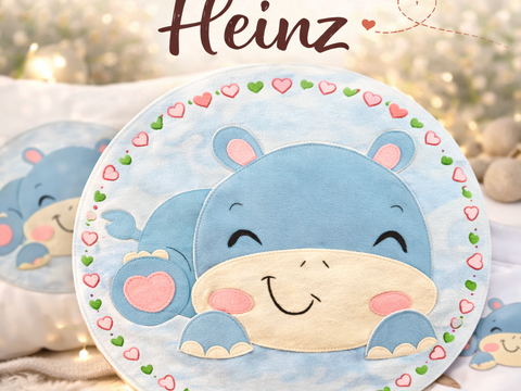 Applikationsvorlage Hippo Nilpferd Heinz