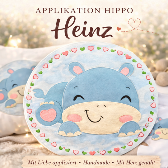 Applikationsvorlage Hippo Nilpferd Heinz
