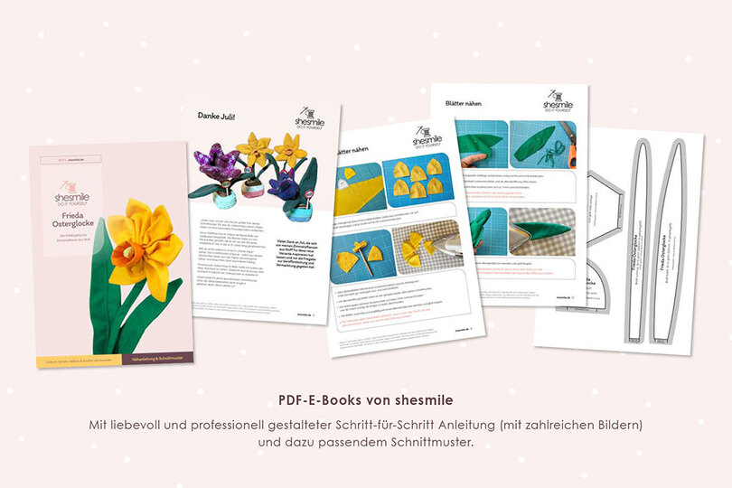 Zimmerpflanze "Frieda Osterglocke" (Schnittmuster und Nähanleitung)