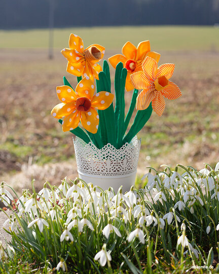 Zimmerpflanze "Frieda Osterglocke" (Schnittmuster und Nähanleitung)