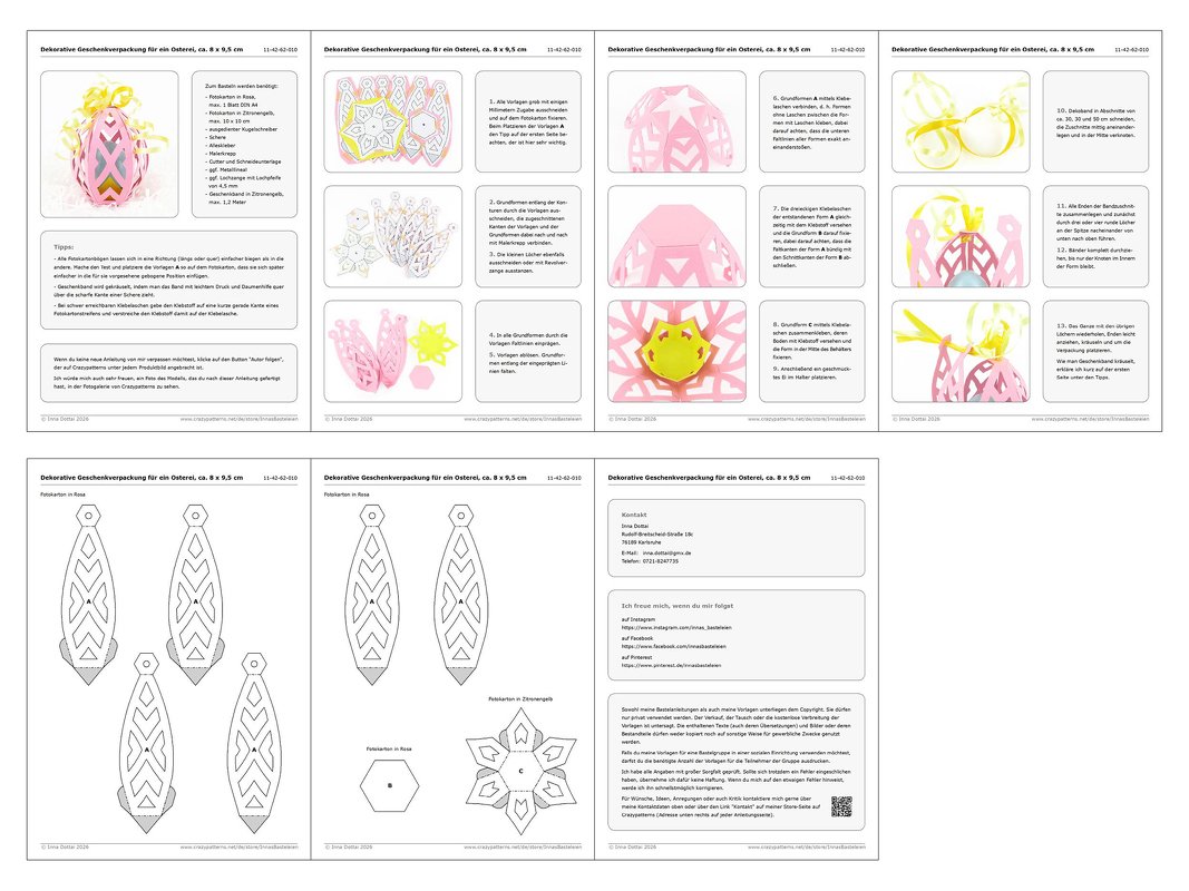 Dekorative Geschenkverpackung für ein Osterei – Bastelvorlagen und Anleitun - Bild 4