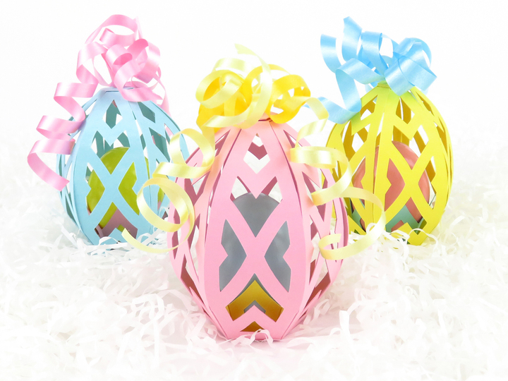 Dekorative Geschenkverpackung für ein Osterei – Bastelvorlagen und Anleitun