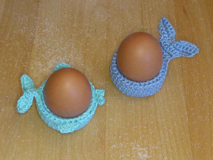 Häkelanleitung Eierbecher Fisch & Wal