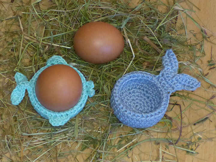 Häkelanleitung Eierbecher Fisch & Wal