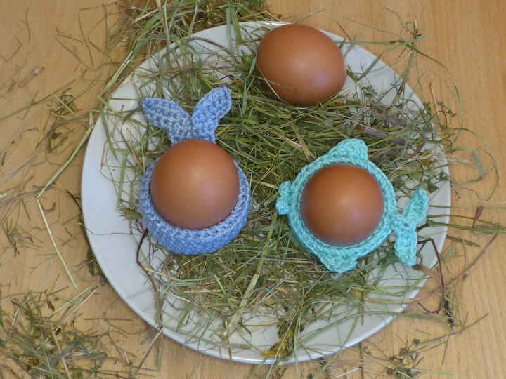 Häkelanleitung Eierbecher Fisch & Wal