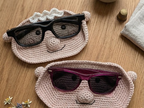 Brillenhalter häkeln: lustiger Brillenuntersetzer mit Durchblick!