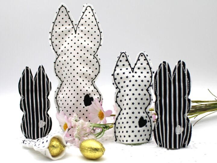 Stickdatei ITH Hase zum Befüllen mit Schokoladeneiern gekochten Eiern