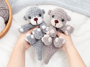 Otter Schnuffeltuch Häkelanleitung PDF – No Sew Amigurumi Schmusetuch