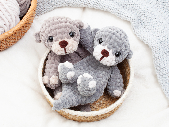 Otter Schnuffeltuch Häkelanleitung PDF – No Sew Amigurumi Schmusetuch