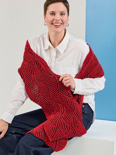 SCHAL GRETA, GESTRICKT