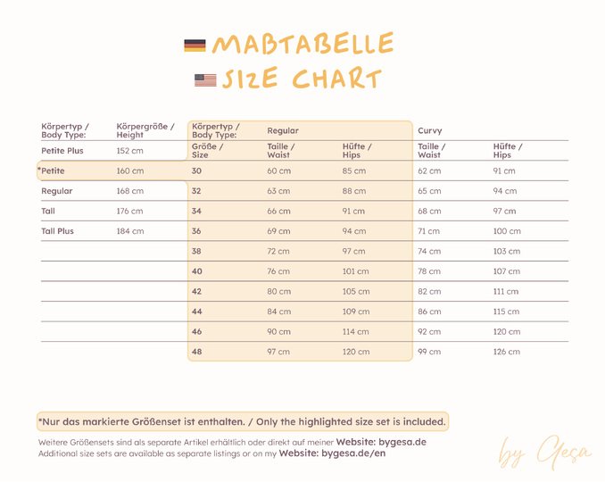 Schlaghose – Petite 30–48