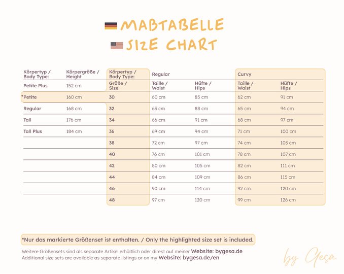 Schlaghose – Petite / Curvy 30–48