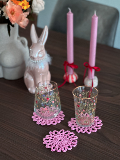 Crochet Pattern Flower Coaster | German & English