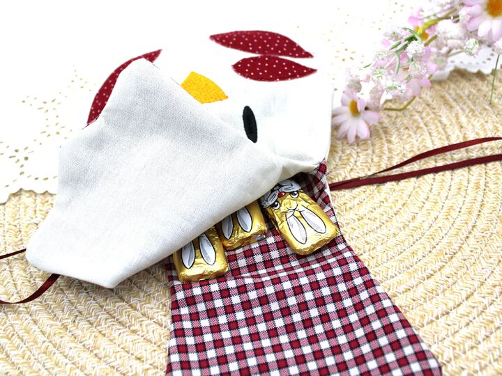 Nähanleitung Huhn Greta Hahn Beutel mit Stickdatei zwei Größen