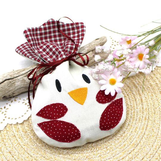 Nähanleitung Huhn Greta Hahn Beutel mit Stickdatei zwei Größen