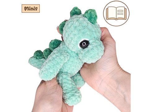 Den kleinen Dino häkeln – ausführliche Amigurumi Häkelanleitung (PDF)