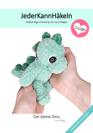 Den kleinen Dino häkeln – ausführliche Amigurumi Häkelanleitung (PDF)