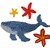 Whale humpback crochet applique