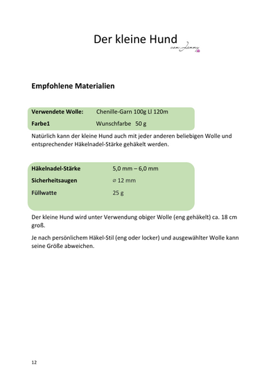 Den kleinen Hund häkeln – ausführliche Amigurumi Häkelanleitung (PDF)