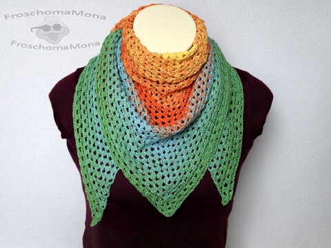 Dreieckstuch „Blätterzauber“ einfach häkeln – gratis Häkelanleitung