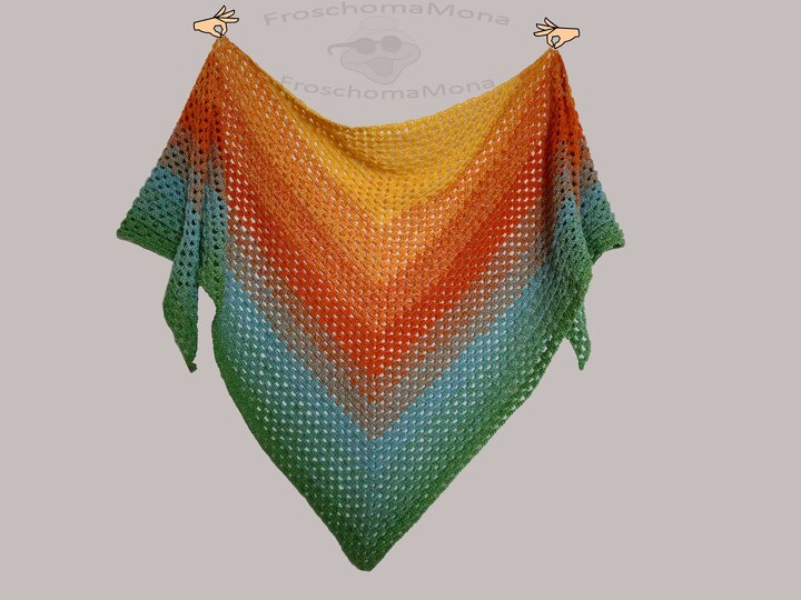 Dreieckstuch „Blätterzauber“ einfach häkeln – gratis Häkelanleitung