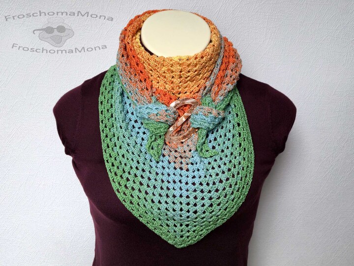 Dreieckstuch „Blätterzauber“ einfach häkeln – gratis Häkelanleitung