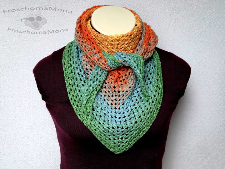 Dreieckstuch „Blätterzauber“ einfach häkeln – gratis Häkelanleitung