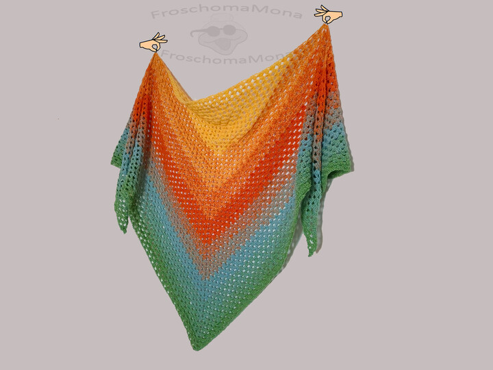 Dreieckstuch „Blätterzauber“ einfach häkeln – gratis Häkelanleitung