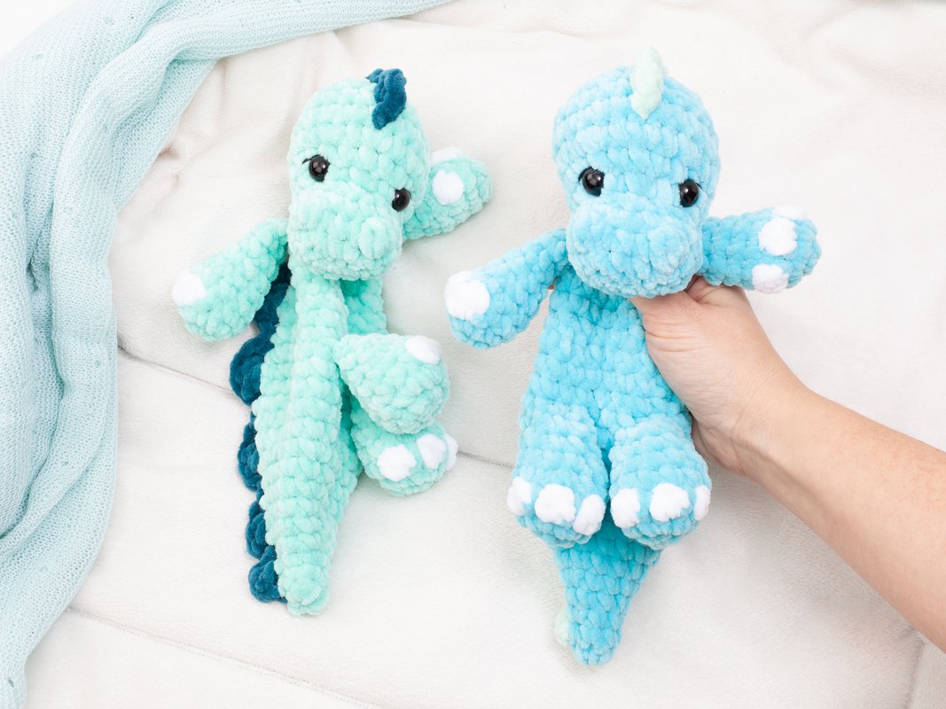 Dinosaur Lovey Snuggler Crochet Pattern PDF | No Sew Amigurumi Dino