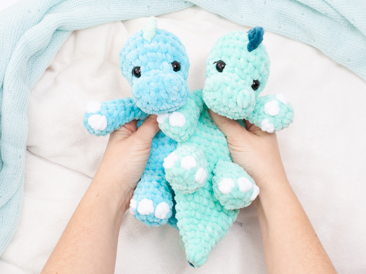 Dinosaur Lovey Snuggler Crochet Pattern PDF | No Sew Amigurumi Dino