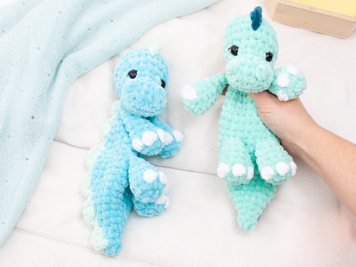 Dinosaur Lovey Snuggler Crochet Pattern PDF | No Sew Amigurumi Dino