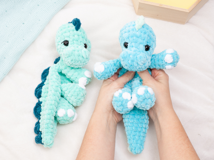 Dinosaur Lovey Snuggler Crochet Pattern PDF | No Sew Amigurumi Dino