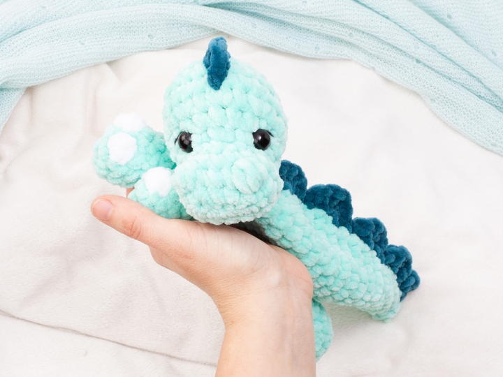 Dinosaur Lovey Snuggler Crochet Pattern PDF | No Sew Amigurumi Dino