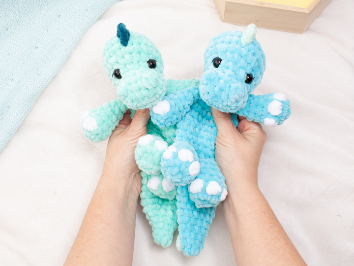 Dinosaur Lovey Snuggler Crochet Pattern PDF | No Sew Amigurumi Dino